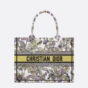 Dior Book Tote In Chardons Motif Canvas White