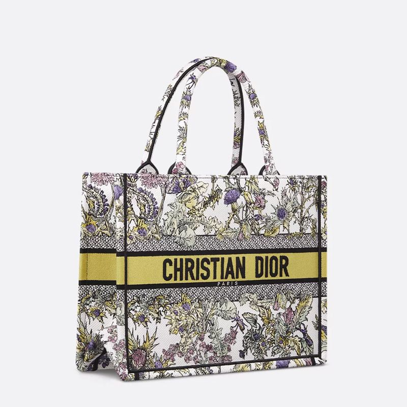 Dior Book Tote In Chardons Motif Canvas White - Image 3