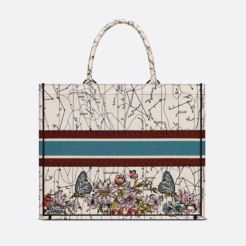 Dior Book Tote Constellation Motif Canvas White - Image 3