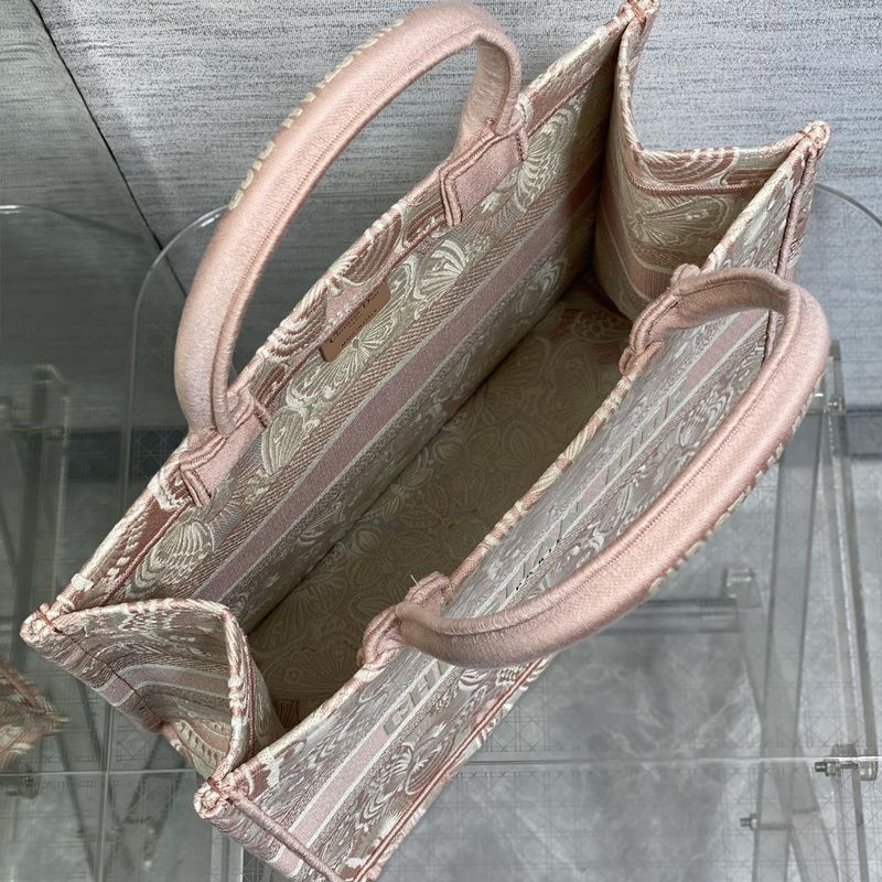 Dior Book Tote In D-Butterfly Paisley Motif Canvas Cherry - Image 4