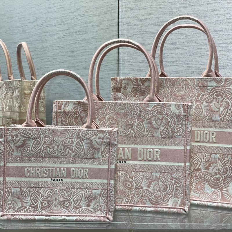 Dior Book Tote In D-Butterfly Paisley Motif Canvas Cherry - Image 5