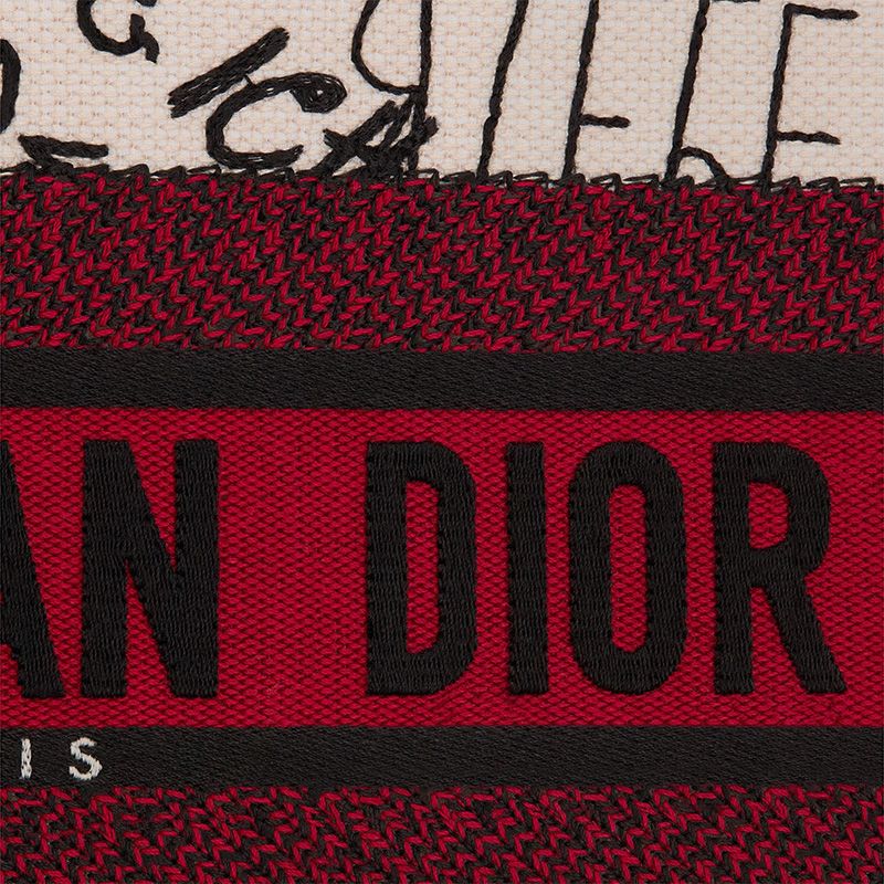 Dior Book Tote Dioramour Graffiti Motif Canvas White - Image 4