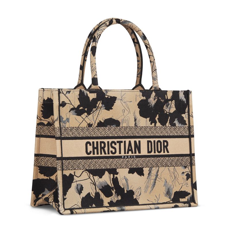Dior Book Tote In Fleurs Mystiques Motif Canvas Beige - Image 3
