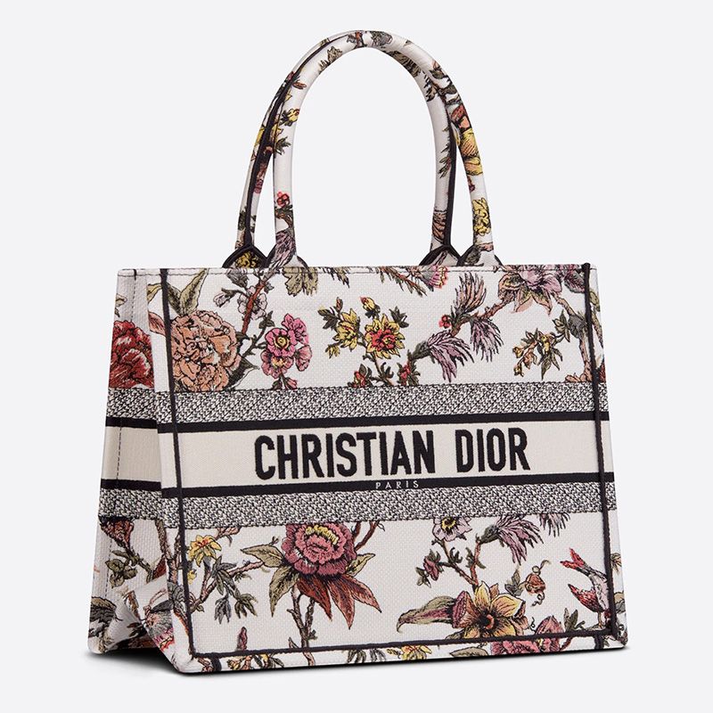 Dior Book Tote Jardin Botanique Motif Canvas White - Image 2