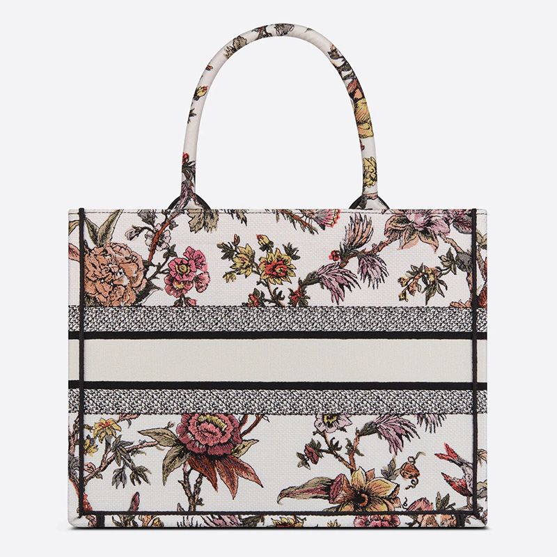 Dior Book Tote Jardin Botanique Motif Canvas White - Image 3