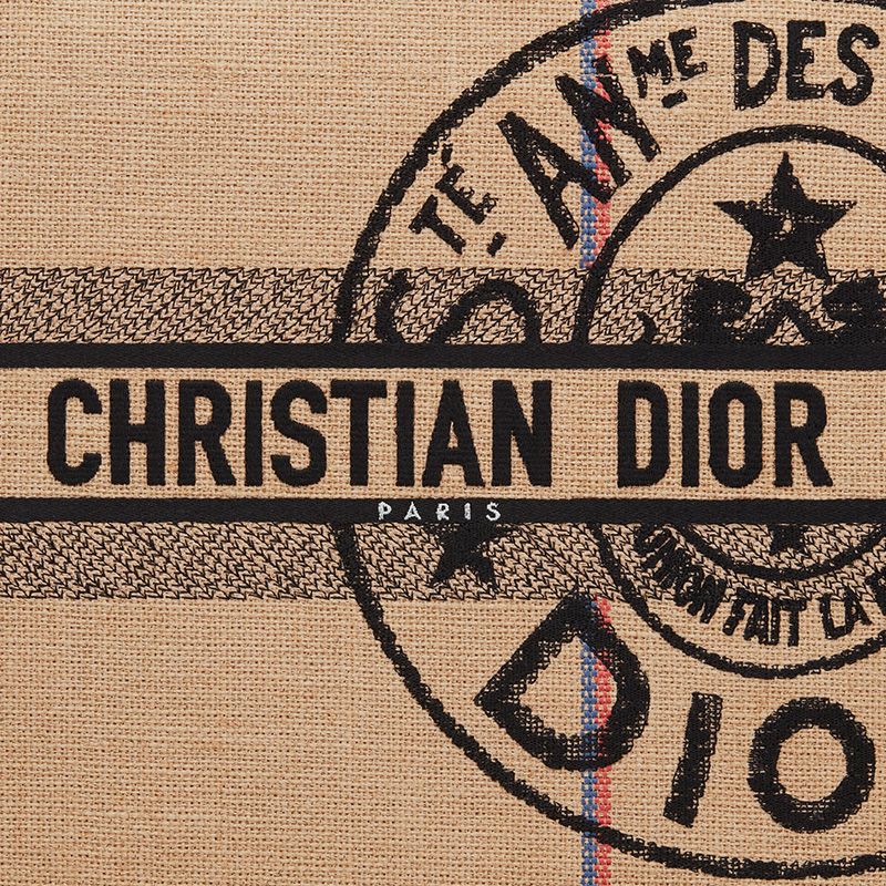 Dior Book Tote In Jute Motif Canvas Beige - Image 5