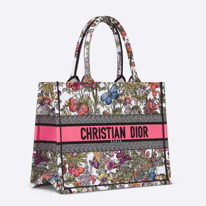 Dior Book Tote Mexico Millefiori Motif Canvas White/Pink - Image 2