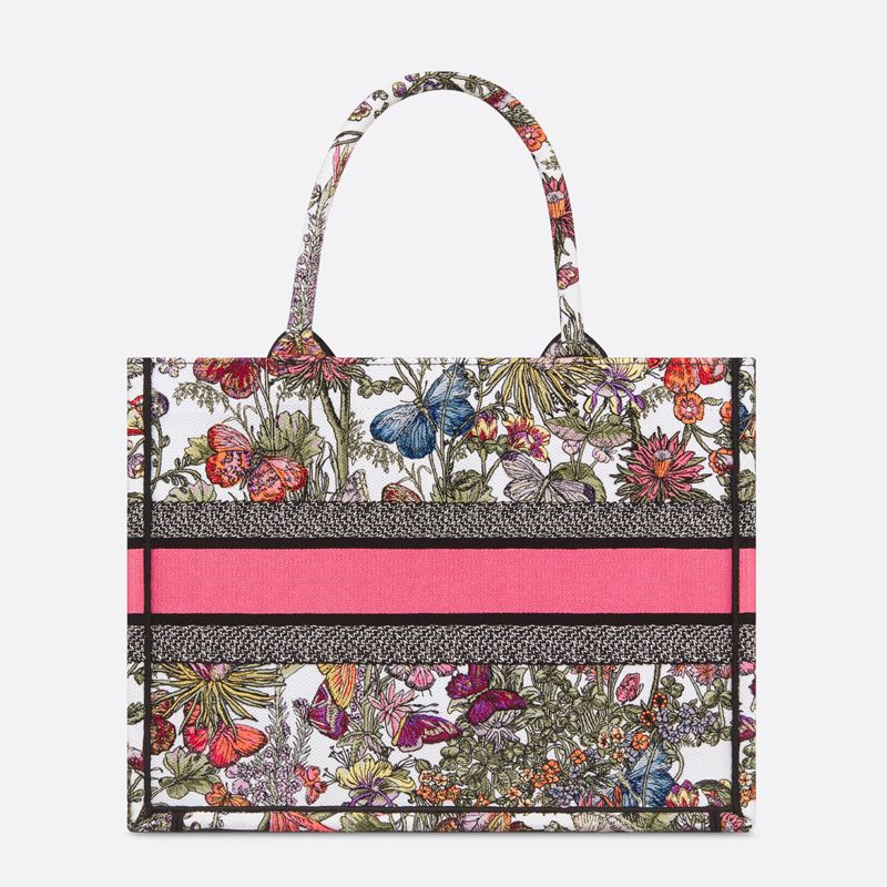 Dior Book Tote Mexico Millefiori Motif Canvas White/Pink - Image 3