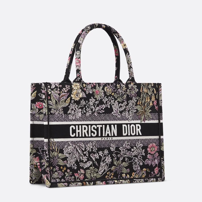 Dior Book Tote In Millefiori Unicorn Motif Canvas Black - Image 3