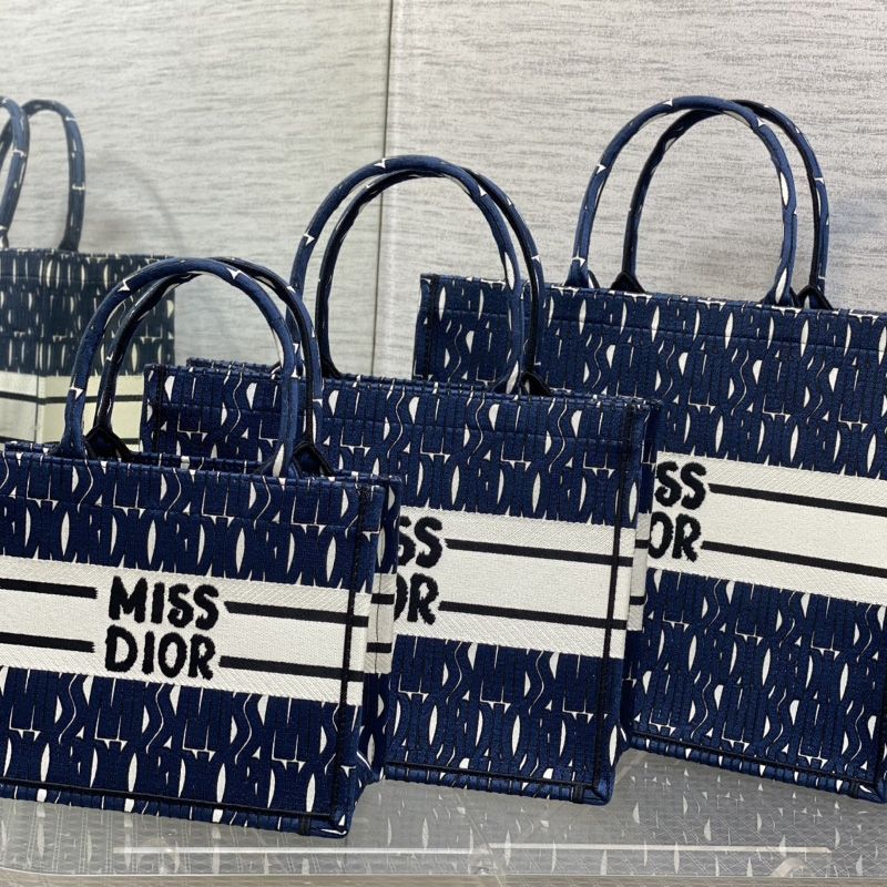 Dior Book Tote In Miss Dior Allover Motif Canvas Blue - Image 5