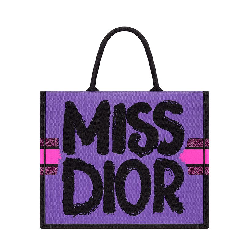 Dior Book Tote In Miss Dior Graffiti Motif Canvas Rose - Image 2