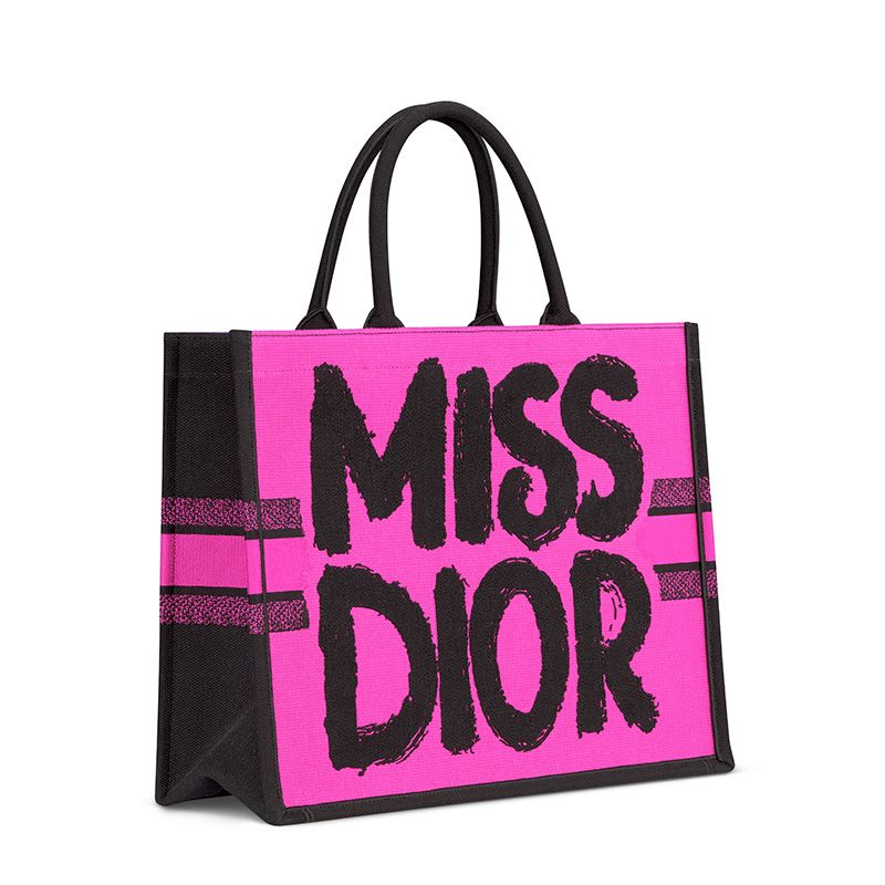 Dior Book Tote In Miss Dior Graffiti Motif Canvas Rose - Image 3