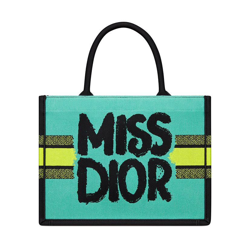 Dior Book Tote In Miss Dior Graffiti Motif Canvas Yellow - Image 2
