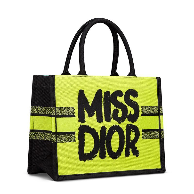 Dior Book Tote In Miss Dior Graffiti Motif Canvas Yellow - Image 3