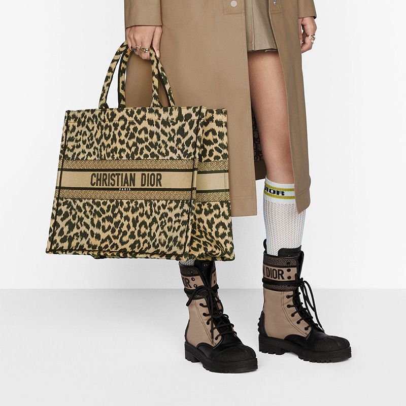 Dior Book Tote In Mizza Motif Canvas Beige - Image 5