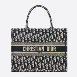 Dior Book Tote In Oblique Motif Canvas Blue