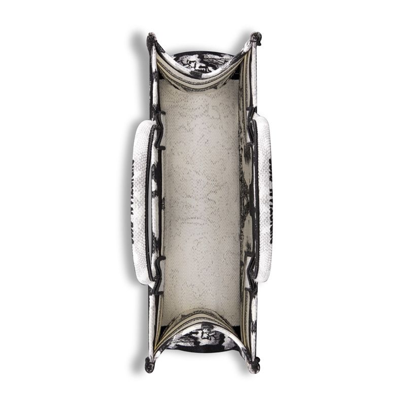 Dior Book Tote In Paris Eiffel Tower Motif Canvas White - Image 4