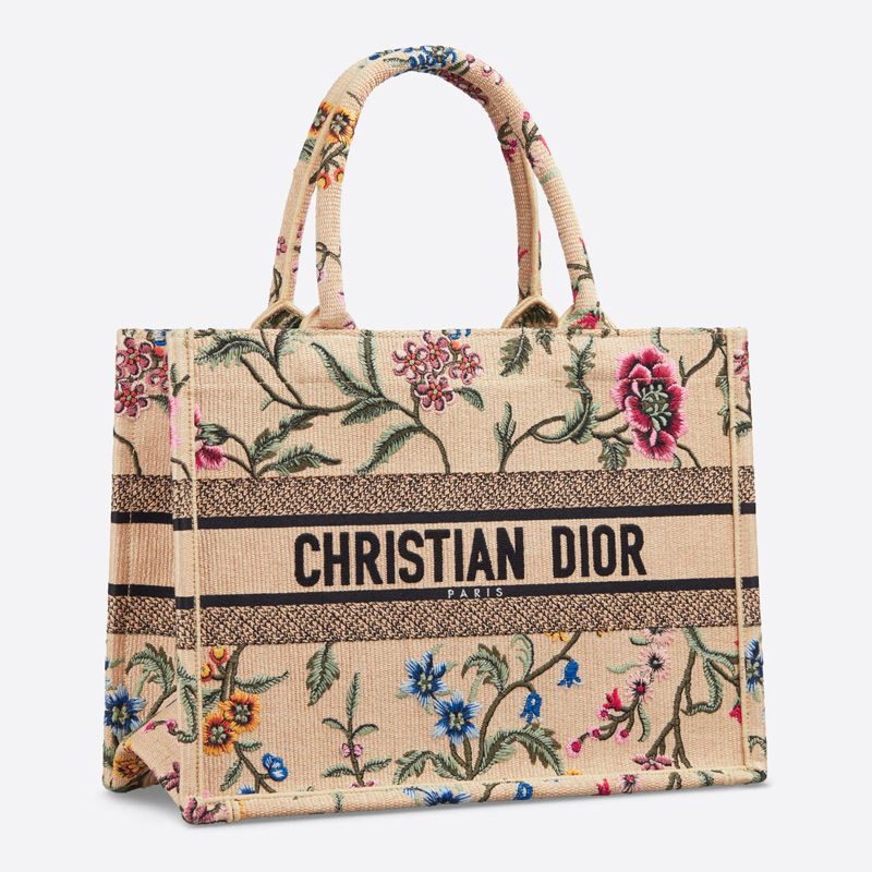 Dior Book Tote Petites Fleurs Motif Canvas Beige - Image 2
