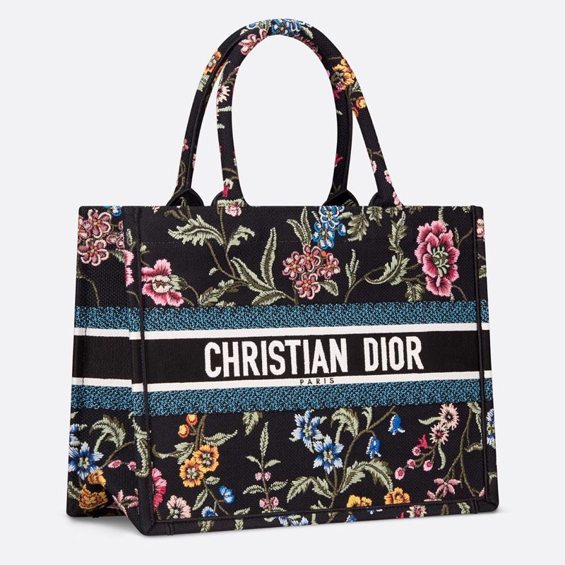 Dior Book Tote Petites Fleurs Motif Canvas Black - Image 2