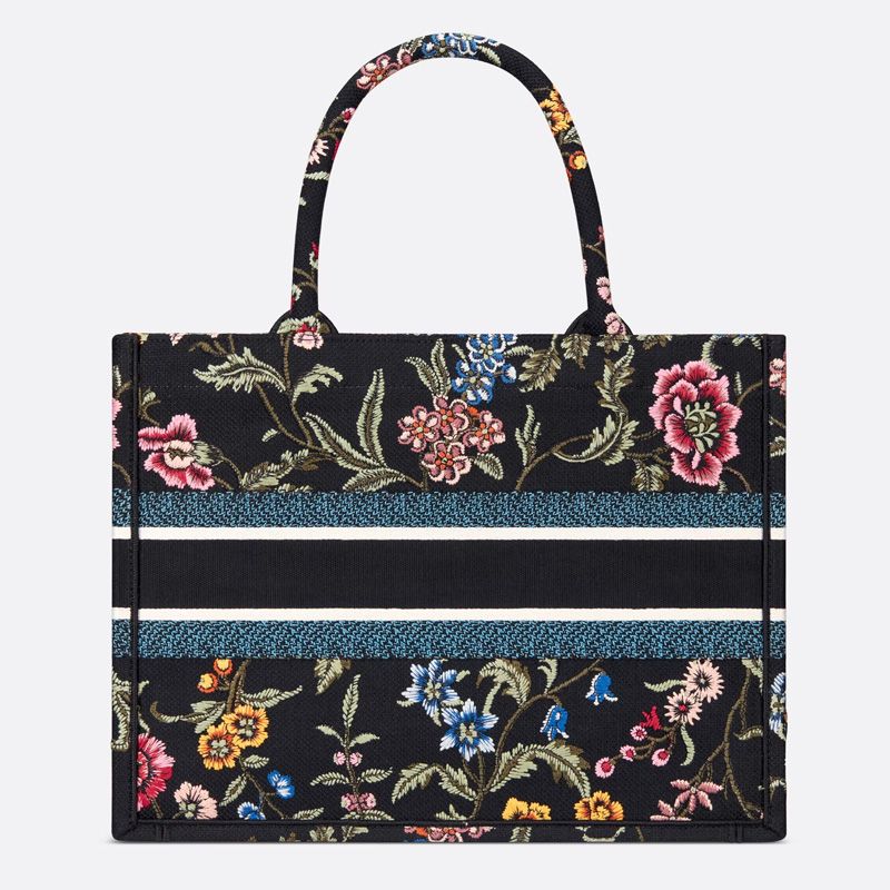 Dior Book Tote Petites Fleurs Motif Canvas Black - Image 3