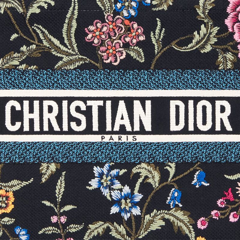 Dior Book Tote Petites Fleurs Motif Canvas Black - Image 5
