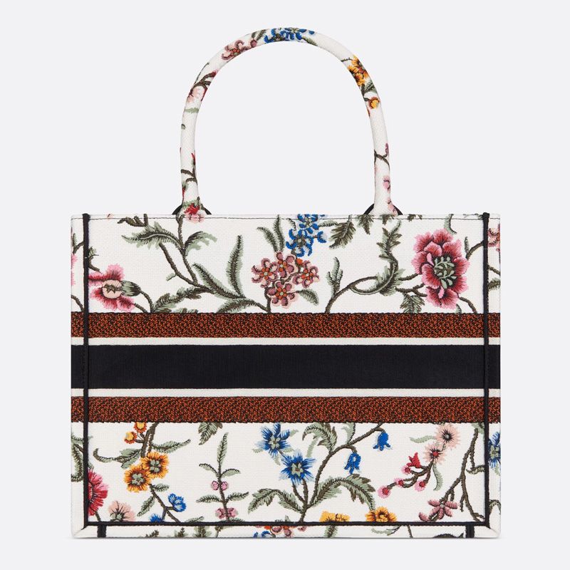 Dior Book Tote Petites Fleurs Motif Canvas White - Image 3