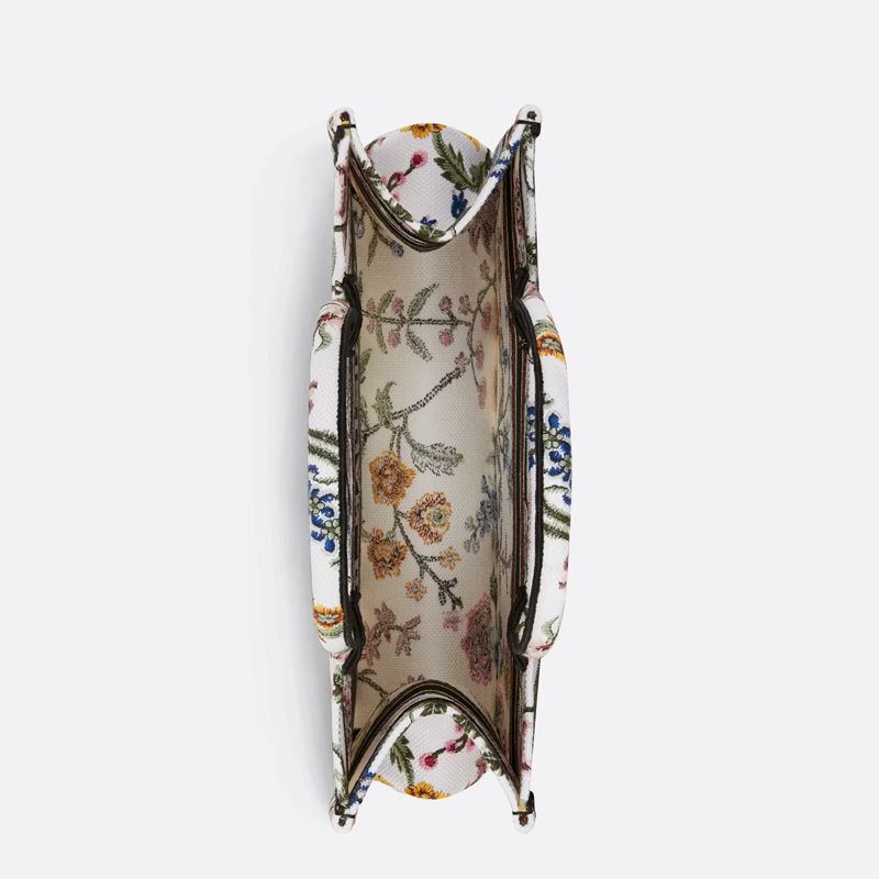 Dior Book Tote Petites Fleurs Motif Canvas White - Image 4