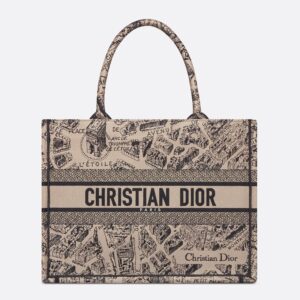 Dior Book Tote In Plan de Paris Motif Canvas Beige
