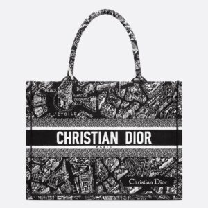 Dior Book Tote In Plan de Paris Motif Canvas Black