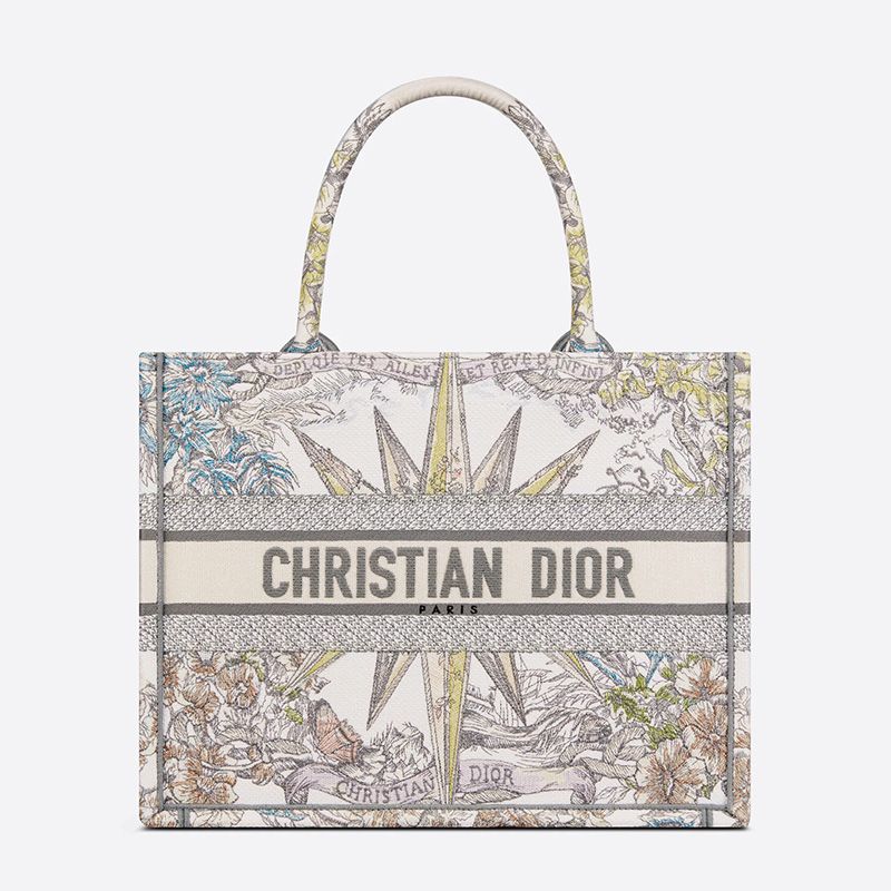 Dior Book Tote In Reve d'Infini Motif Canvas Beige