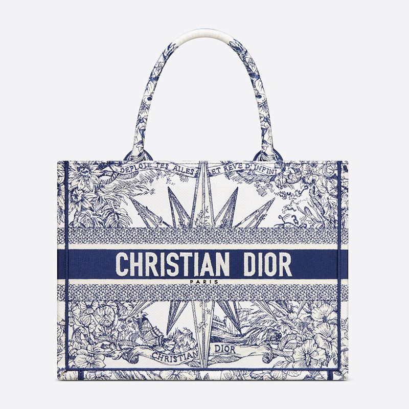Dior Book Tote In Reve d'Infini Motif Canvas Blue