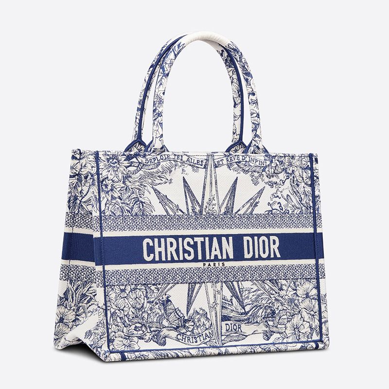 Dior Book Tote In Reve d'Infini Motif Canvas Blue - Image 2