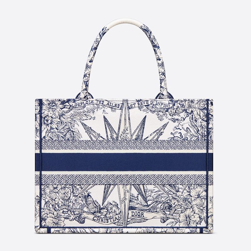 Dior Book Tote In Reve d'Infini Motif Canvas Blue - Image 3