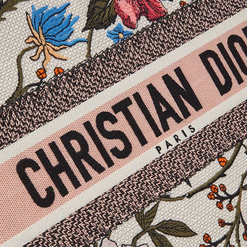 Dior Book Tote In Rosa Mutabilis Motif Canvas White - Image 4