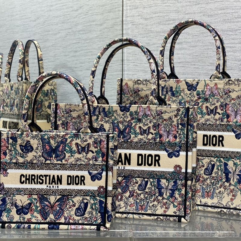 Dior Book Tote In Toile De Jouy Papillon Motif Canvas Beige - Image 5