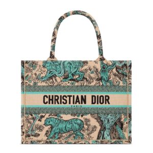 Dior Book Tote In Toile de Jouy Sauvage Motif Canvas Beige/Blue