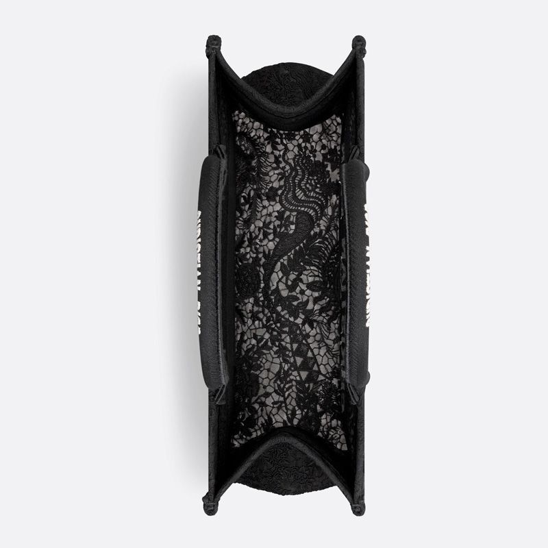 Dior Book Tote In Toile de Jouy Soleil Motif Macrame Black - Image 4