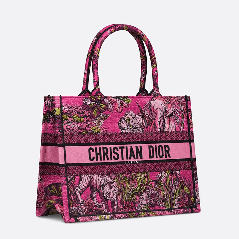 Dior Book Tote In Toile De Jouy Voyage Motif Canvas Rose - Image 2