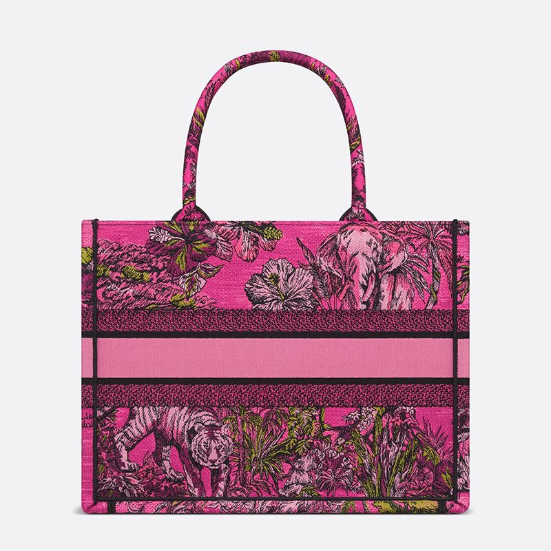 Dior Book Tote In Toile De Jouy Voyage Motif Canvas Rose - Image 3