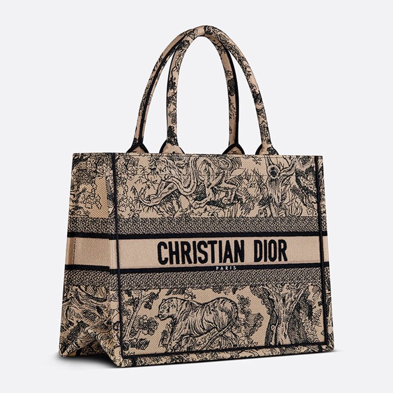 Dior Book Tote In Toile De Jouy Motif Canvas Beige - Image 2