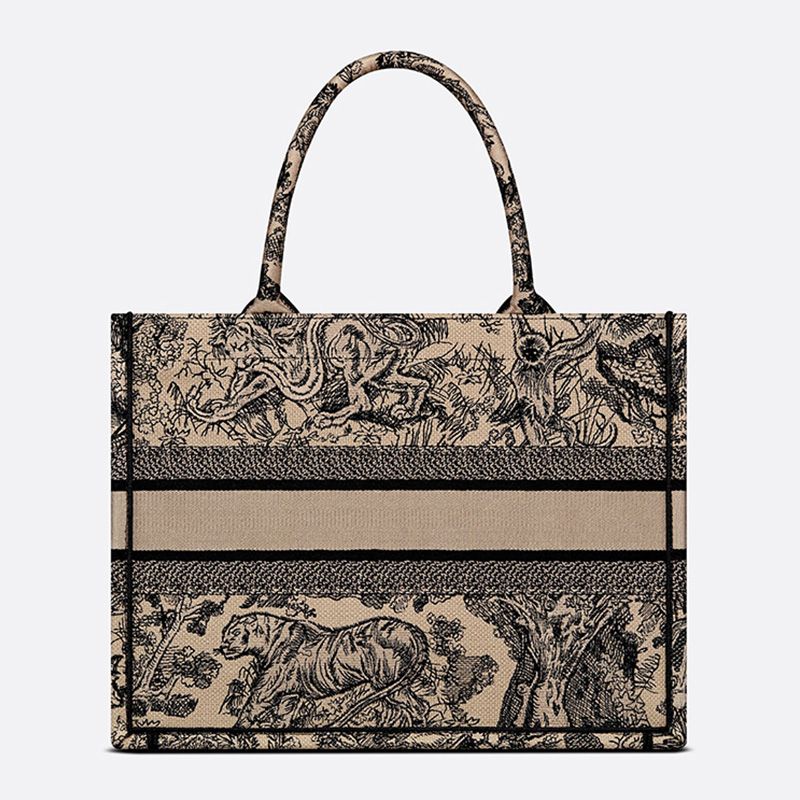 Dior Book Tote In Toile De Jouy Motif Canvas Beige - Image 3