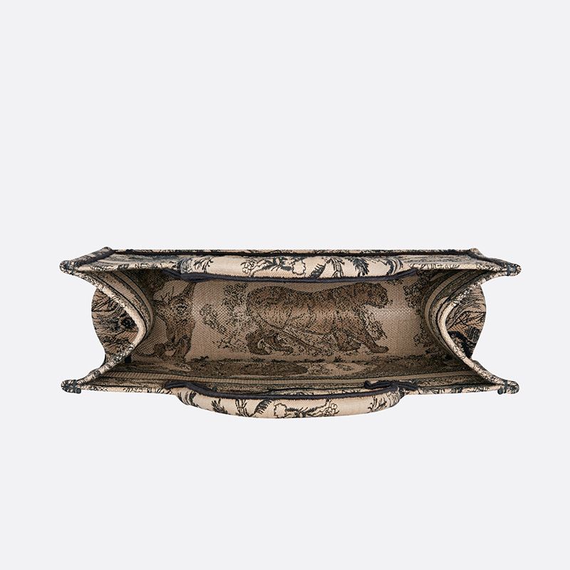 Dior Book Tote In Toile De Jouy Motif Canvas Beige - Image 4