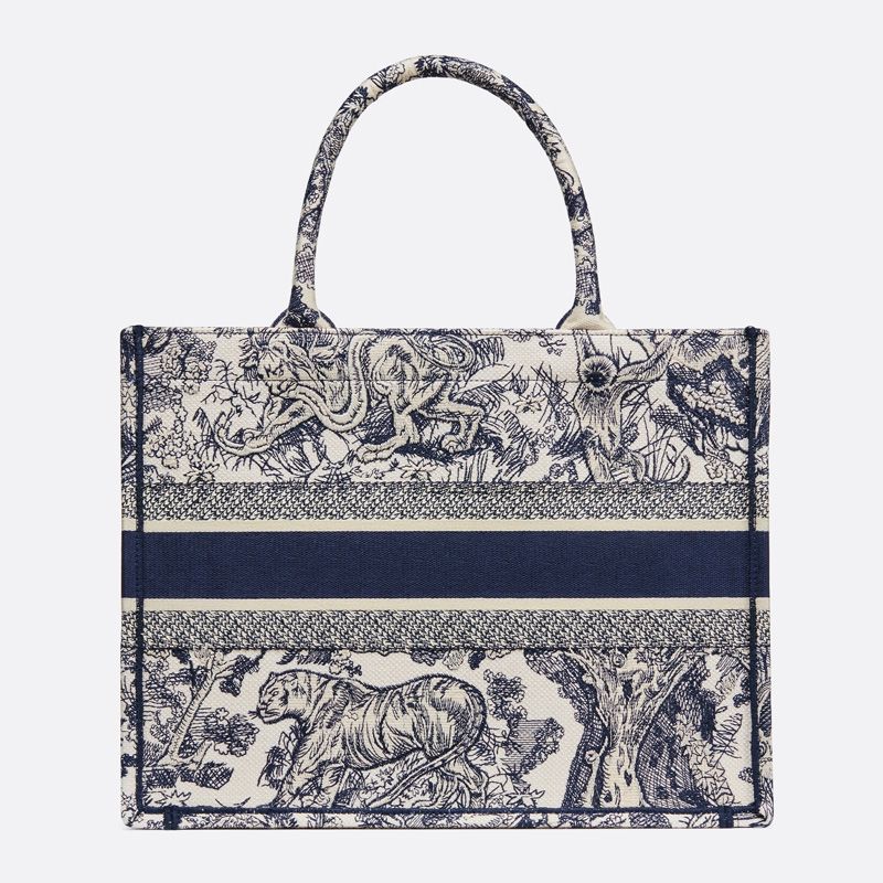 Dior Book Tote In Toile De Jouy Motif Canvas Blue - Image 3