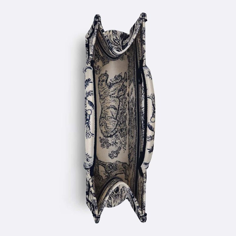 Dior Book Tote In Toile De Jouy Motif Canvas Blue - Image 4