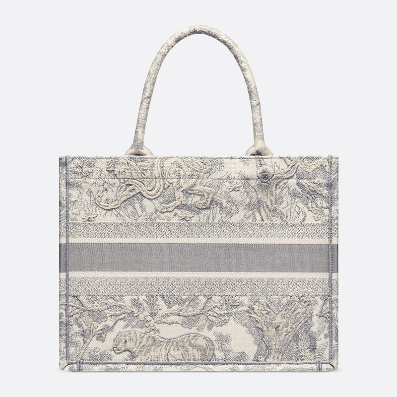 Dior Book Tote In Toile De Jouy Motif Canvas Grey - Image 3