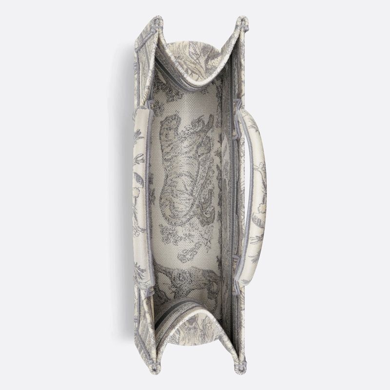 Dior Book Tote In Toile De Jouy Motif Canvas Grey - Image 4