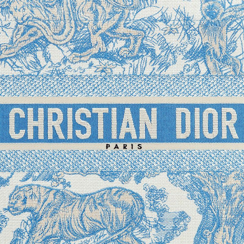 Dior Book Tote In Toile De Jouy Motif Canvas Light Blue - Image 4