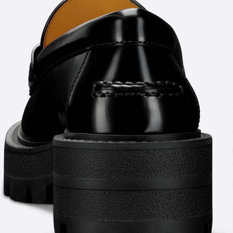 Dior Boy Platform Loafers Women Brushed Calfskin Black - Image 4