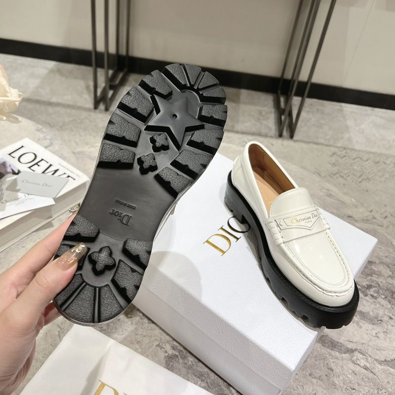 Dior Boy Platform Loafers Women Brushed Calfskin White - Image 2
