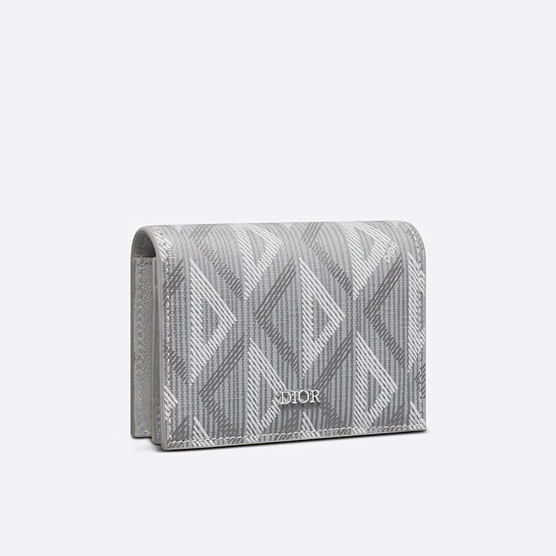 Dior Business Card Holder CD Diamond Motif Canvas Grey - Image 2